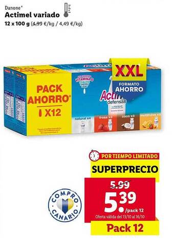 Lidl Danone actimel variado oferta
