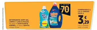 Supercor 2a unidad -70% detergente wipp gel limpio y liso o polvo + suavinzate vernel 57 dosis gratis oferta