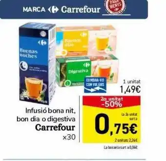 Andorra 2000 2a unitat -50% infusió bona nit bon dia o digestiva carrefour oferta