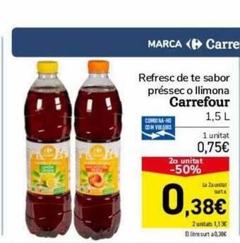 Andorra 2000 Refresc de te sabor préssec o llimona carrefour oferta