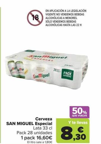 Carrefour Cerveza san miguel especial oferta