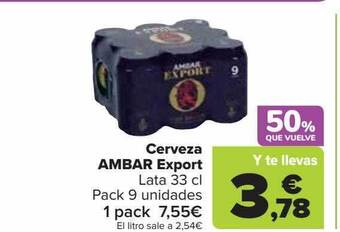 Carrefour Cerveza ambar export oferta