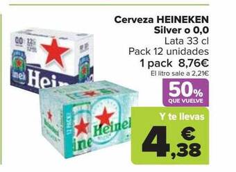 Carrefour Cerveza heineken silver o 0.0 oferta