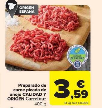 Carrefour Preparado de carne picada de añojo calidad y origen carrefour oferta