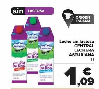 Carrefour Leche sin lactosa central lechera asturiana oferta
