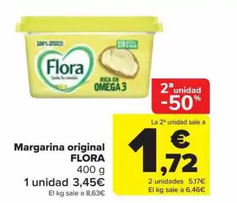 Carrefour 2a unidad -50% margarina original flora oferta