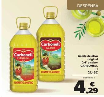 Carrefour Aceite de oliva original 0.4° o sabor carbonell oferta