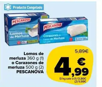 Carrefour Market Lomos de merluza o corazones de merluza pescanova oferta