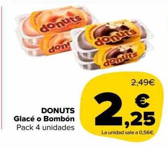 Carrefour Market Donuts glacé o bombón pack 4 oferta