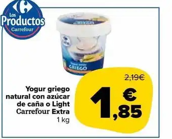 Carrefour Market Yogur griego natural con azúcar de caña o light carrefour extra oferta