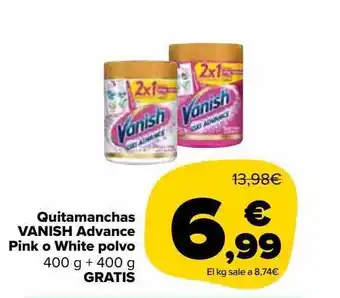 Carrefour Market Quitamanchas vanish advance pink o white polvo oferta