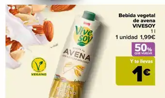 Carrefour Market Bebida vegetal de avena vivesoy oferta