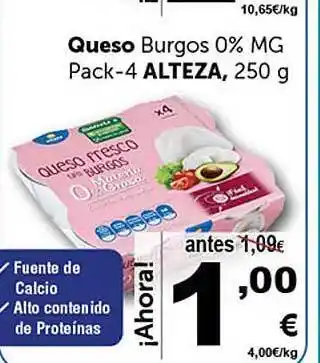 Masymas Queso burgos 0% mg pack-4 alteza oferta