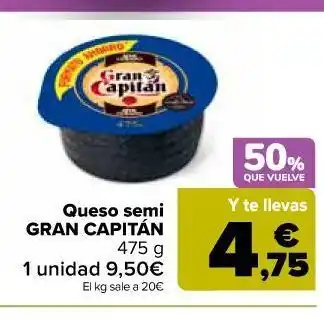 Carrefour Market Queso semi gran capitán oferta
