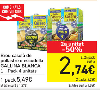 Carrefour Gallina Blanca Brou casolà de pollastre o escudella 1L oferta