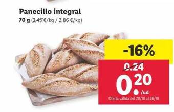 Lidl Panecillo integral oferta