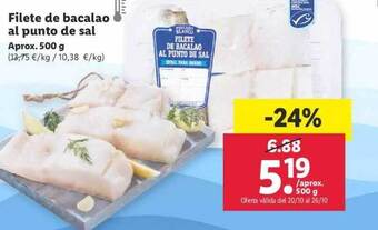 Lidl Filete de bacalao al punto de sal oferta