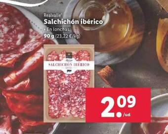 Lidl Realvalle salchichón ibérico oferta