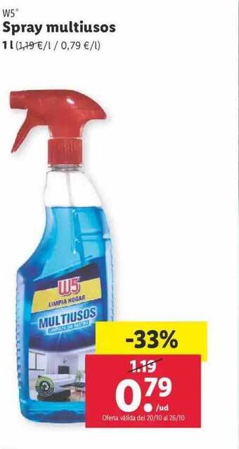 Lidl W5 spray multiusos oferta