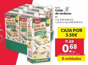 Lidl Kania caldo de verduras oferta