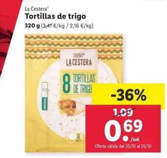 Lidl La cestera tortillas de trigo oferta