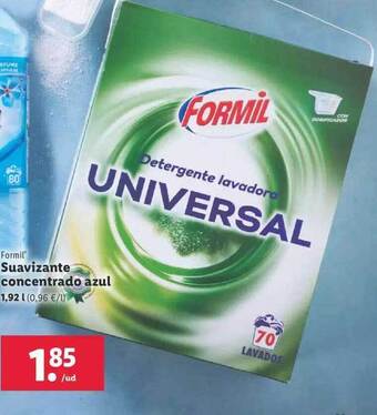 Lidl Formil suavizante concentrado azul oferta