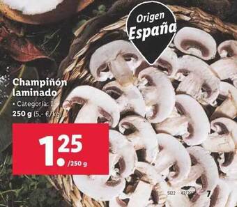 Lidl Champiñón laminado oferta