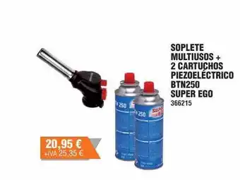 Optimus Soplete multiusos + 2 cartuchos piezoeléctrico btn250 super ego oferta