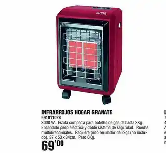 Infrarrojos hogar granate