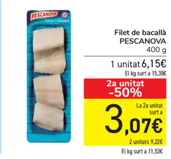 Carrefour Pescanova Filet de bacallá 400g oferta