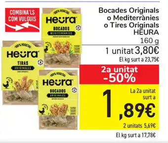 Carrefour Heura Bocades Originals o Mediterránies o Tires Original 160g oferta