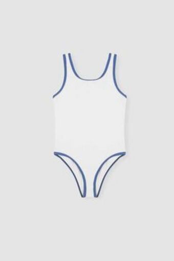 Fifty Factory Bañador bicolor textura blanco niña oferta