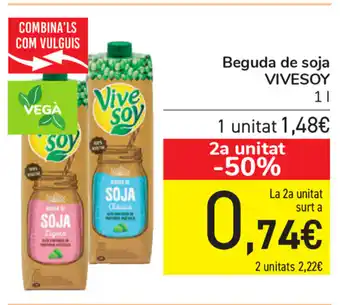 Carrefour Vivesoy Beguda de soja 1L oferta