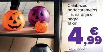 Carrefour Calabazas portacaramelos lila, naranja o negra oferta
