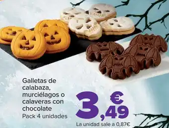 Carrefour Galletas de calabaza, murciélagos o calaveras con chocolate oferta