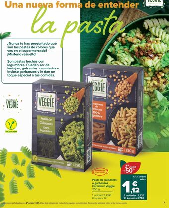 Carrefour Pasta de guisantes o garbanzos carrefour veggie oferta