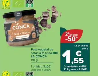 Carrefour Paté vegetal de setas a la trufa bio la conca oferta