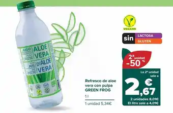 Carrefour Refresco de aloe vera con pulpa green frog oferta