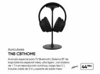 Fnac Auriculares tnb cbthome auricular especial para tv bluetooth | sistema bt de baja latencia especial video, ultra ligero, con oferta