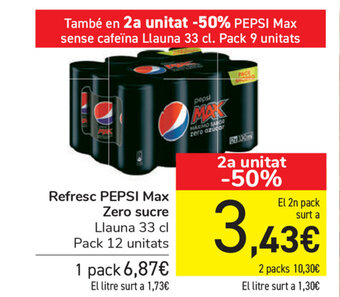 Carrefour Pepsi Max Refresc Zero sucre 33cl oferta