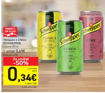 Carrefour Schweppes Tóniques o Cîtrics 25cl oferta