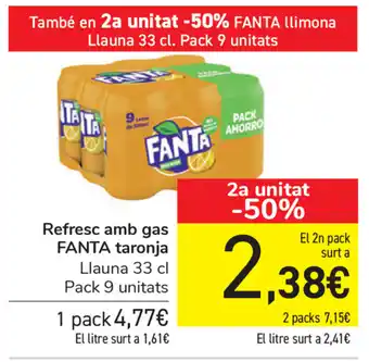 Carrefour Fanta Refresc amb gas taronja 33cl oferta