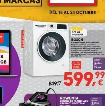 Worten 84,8x59,8x 59 cm brown zanussi 819, 5/8 kg 1400 rpm 30-0¹ entras gratuita bosch lavasecadora wna13400es programe iron oferta