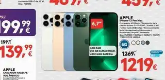 Worten 6,7" 6gb ram 256 gb almacenam. 4352 mah bateria apple iphone 13 pro max procesador a15 bionic/resolución de la cámara trase oferta