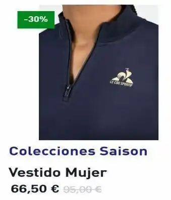 Le Coq Sportif -30% colecciones saison vestido mujer 66,50 € 95,00 € le coq sportif oferta