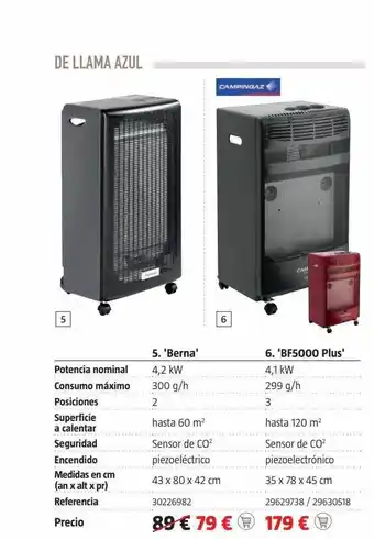 Bauhaus 5. 'berna' 6. 'bf5000 plus' campingaz oferta