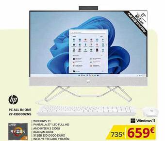 Dynos Informática Hp pc all in one 27-cb0002ns oferta