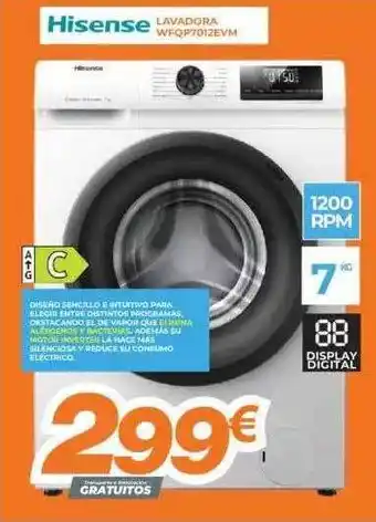 Pascual Martí Hisense lavadora wfqp7012evm oferta