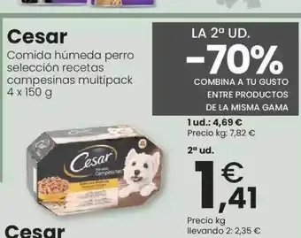 Clarel La 2a ud -70% cesar comida húmeda perro selección recetas campesinas multipack oferta