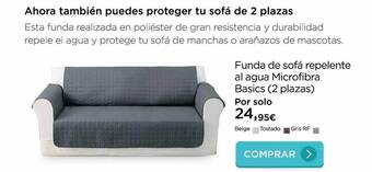 La tienda en casa Funda de sofá repelente al agua microfibra basics oferta